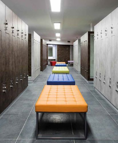 Banc contemporain - PANKA : PSC120-180 - GEKIPS - en acier à revêtement par poudre / en simili cuir / tapissé