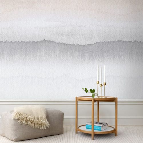Papier peint contemporain - GRYNING - SAND BERG - panoramique / gris / non tissé
