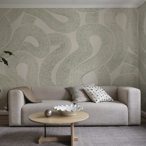 Papier peint contemporain - Zen Mural - SAND BERG - à motif nature / panoramique / bleu