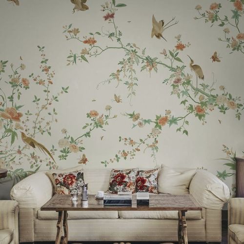 Papier peint contemporain - Bloom - SAND BERG - à motif floral / panoramique / chinoiserie