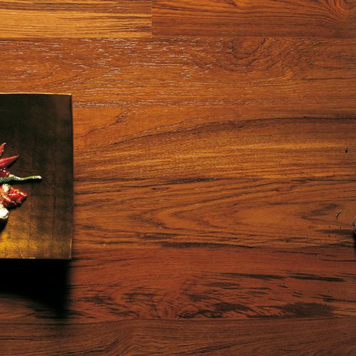 Parquet contrecollé - Listone Giordano - en teck / en bouleau / en huile naturelle