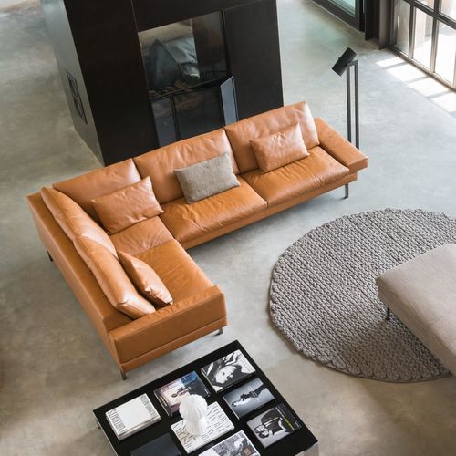 Canapé d'angle - TIGRA OPEN BASE - JORI - contemporain / en tissu / en cuir