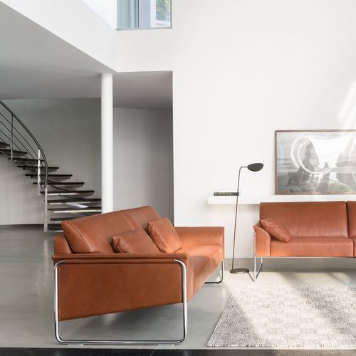 Canapé contemporain - BELLINO - JORI - en tissu / en cuir / avec accoudoirs