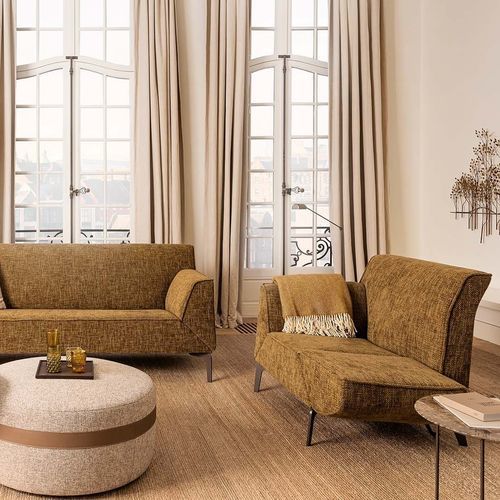 Canapé contemporain - PACIFIC PURE - JORI - en tissu / en cuir / avec accoudoirs