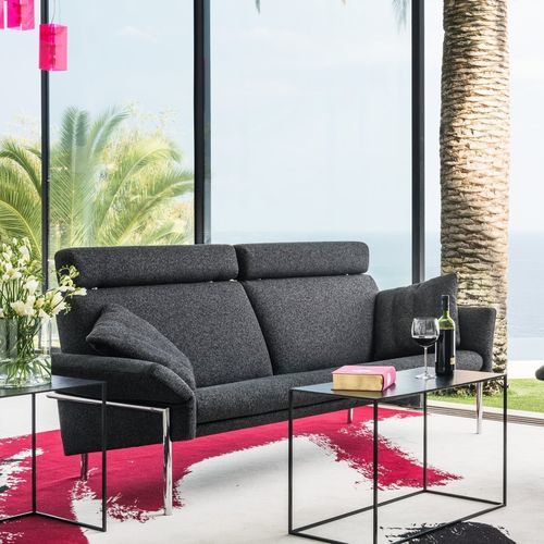 Canapé contemporain - TOSCA - JORI - en tissu / en cuir / avec accoudoirs