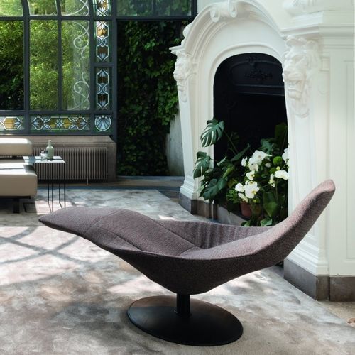 Chaise longue design minimaliste - ICARUS LOUNGE - JORI - en tissu / en cuir / en hêtre