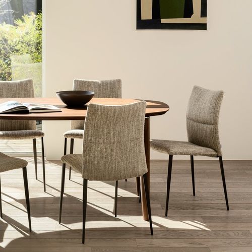 Chaise de salle à manger contemporaine - OSCARINI - JORI - d'intérieur / en tissu / en cuir