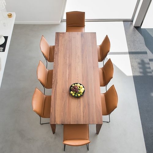 Table à manger contemporaine - RIALTO - JORI - en chêne / en noyer / en verre laqué