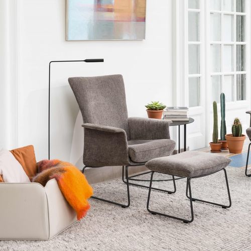 Fauteuil contemporain - AIDA - JORI - en tissu / en cuir / en hêtre