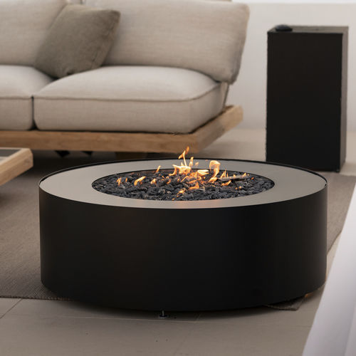 Cheminée à gaz - GALIO STAR BLACK - Planika - autoportante / sur pied / sans conduit