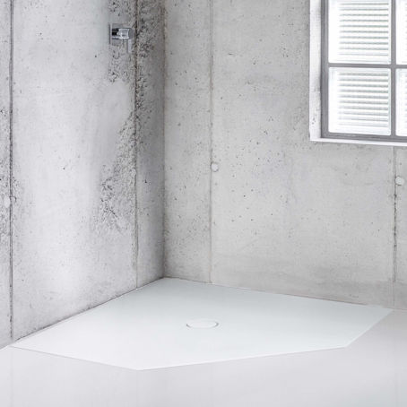 Bac à douche d'angle - BetteFloor Caro - Bette GmbH & Co. KG - pentagonal / à poser / de titane