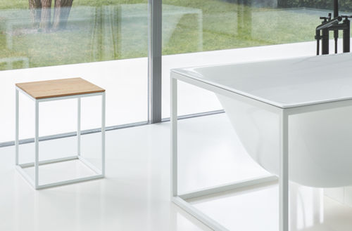 Tabouret contemporain - BetteLux Shape Stool - Bette GmbH & Co. KG - en bois / avec piètement en acier à revêtement par poudre / noir