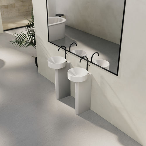 Vasque sur pied - BETTESUNO - Bette GmbH & Co. KG - en métal émaillé / ronde / 1 trou