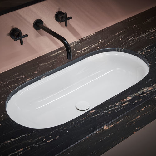 Vasque sous plan - BetteComodo  - Bette GmbH & Co. KG - en métal émaillé / avec plan intégré / ovale