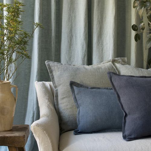 Tissu d'ameublement - LINNET  - LIZZO - uni / en lin / lavable