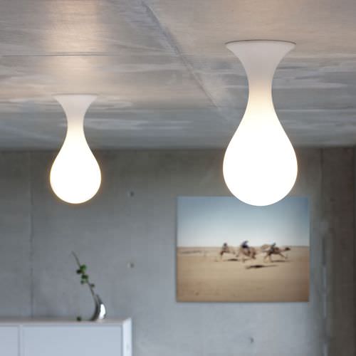 Plafonnier design original - LIQUID LIGHT: DROP_1 SMALL - next - en polyéthylène / halogène / résidentiel