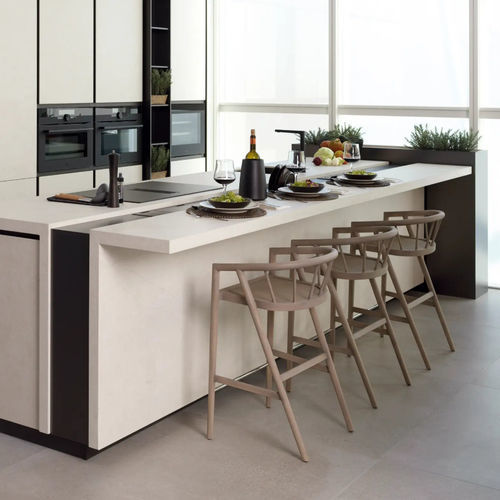 Cuisine contemporaine - E9.30 - GAMADECOR – PORCELANOSA Grupo - bois / en chêne / avec îlot