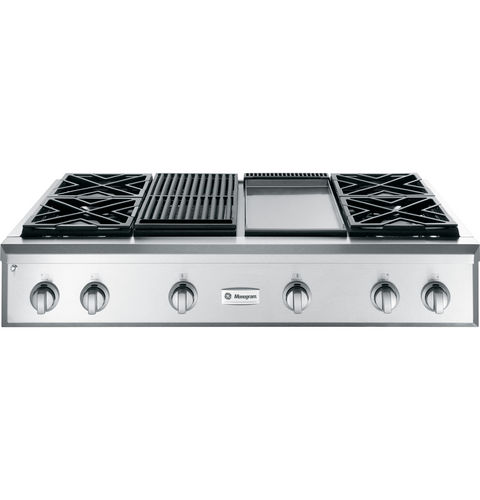 Table de cuisson à gaz - ZGU484NGPSS - Monogram - professionnelle / 6 foyers / encastrable