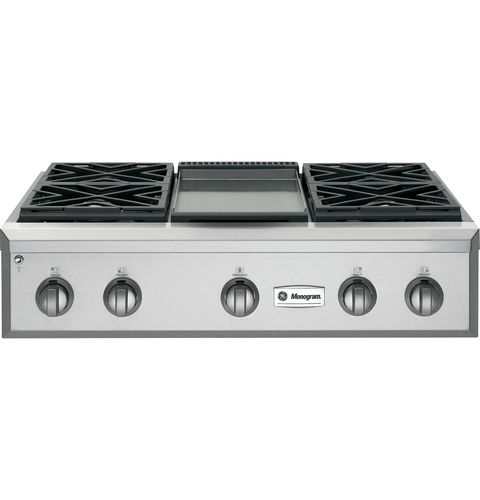 Table de cuisson à gaz - ZGU364NDPSS - Monogram - professionnelle / 5 foyers / encastrable