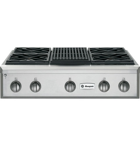 Table de cuisson à gaz - ZGU364NRPSS - Monogram - professionnelle / 5 foyers / encastrable