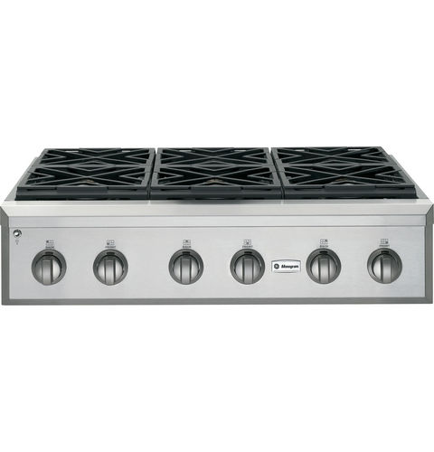 Table de cuisson à gaz - ZGU366NPSS - Monogram - professionnelle / 6 foyers / encastrable