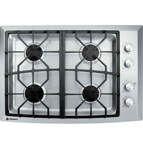 Table de cuisson à gaz - ZGU384NSMSS - Monogram - 4 foyers / encastrable / avec manettes