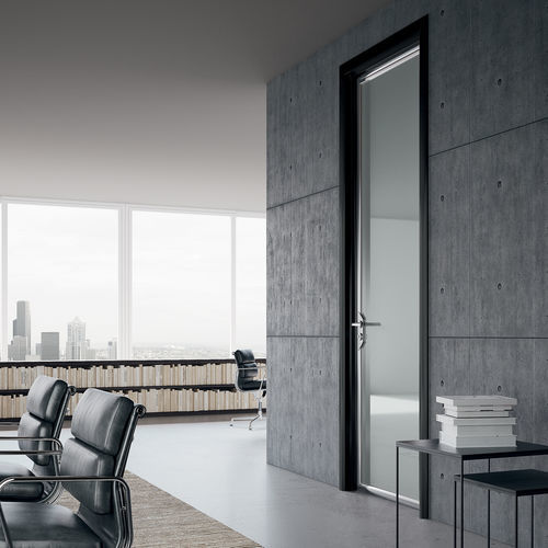 Porte d'intérieur - MILO - Movi - en aluminium / battante / contemporaine