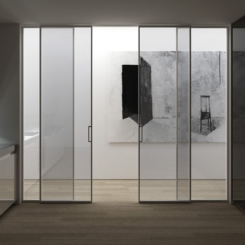 Porte d'intérieur - MODO - Movi - en aluminium anodisé / coulissante / contemporaine