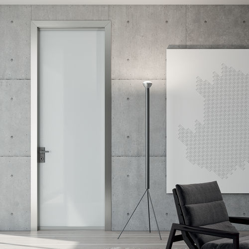 Porte d'intérieur - LESS - Movi - en acier / en aluminium anodisé / battante