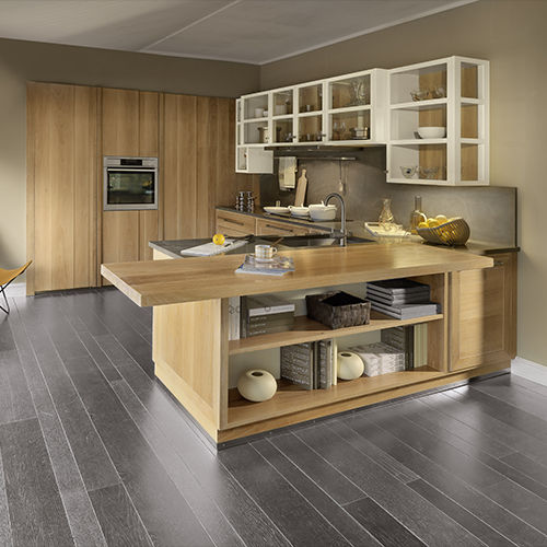 Cuisine contemporaine - EVITA - L'OTTOCENTO - en bois massif / en noyer / en pierre naturelle