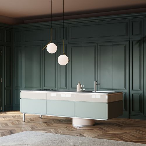 Cuisine contemporaine - ARCHETIPO - L'OTTOCENTO - en bois / en verre / avec îlot