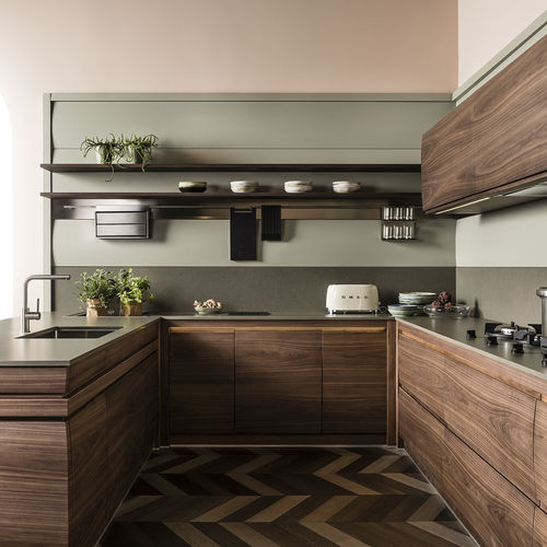 Cuisine contemporaine - CHRONOS - L'OTTOCENTO - en bois massif / en bois laqué / en noyer