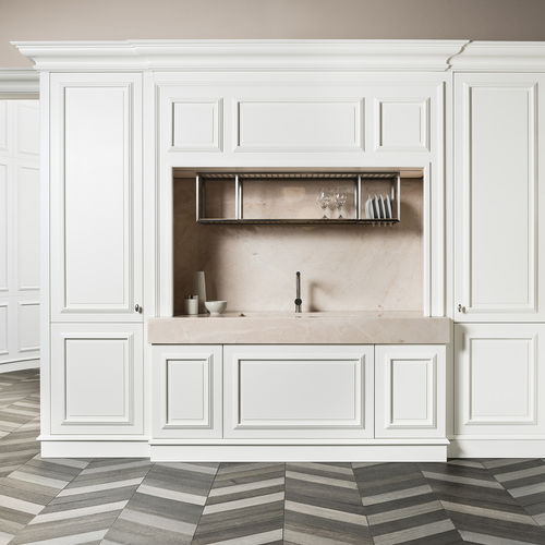 Cuisine classique - FLORAL  - L'OTTOCENTO - en bois massif / en bois laqué / en cerisier