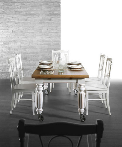 Table à manger classique - MONTEREY - L'OTTOCENTO - en bois / rectangulaire / à roulettes