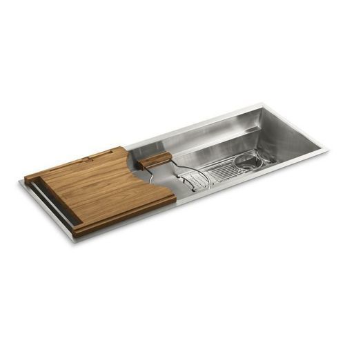 Évier 1 bac - MULTIERE&reg; - KALLISTA - avec égouttoir / en inox / encastrable