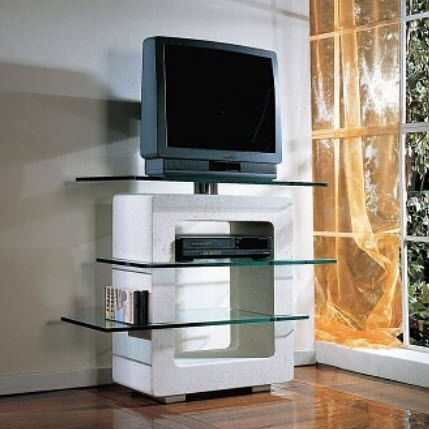 Meuble TV contemporain - Aria  - stonebreakers - sur mesure / en verre / en pierre