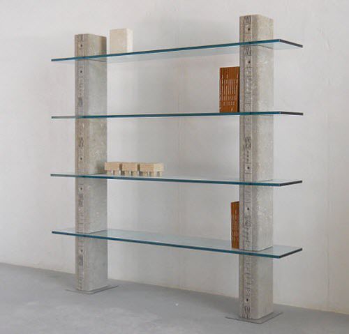 Étagère contemporaine - Etnica  - stonebreakers - en verre / en pierre / sur mesure