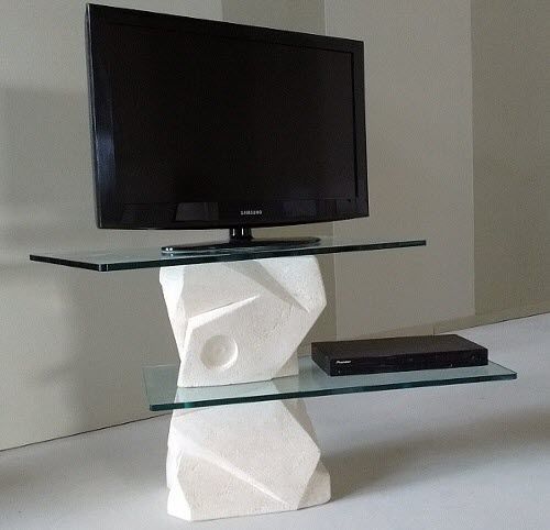 Meuble TV contemporain - Samurai - stonebreakers - sur mesure / fait main / en verre