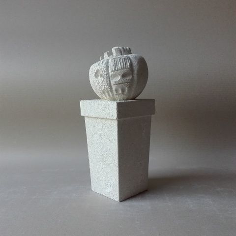 Sculpture en pierre - Gaia Cactus - stonebreakers - fait main / grise / nature morte