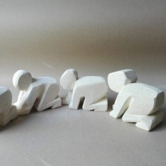 Sculpture en pierre - Girotondo - stonebreakers - fait main / blanche / figuratif