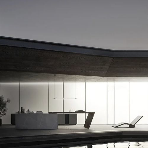 Cuisine d'extérieur - PROJECT 04 - MODULNOVA - contemporaine / en grès cérame / avec îlot