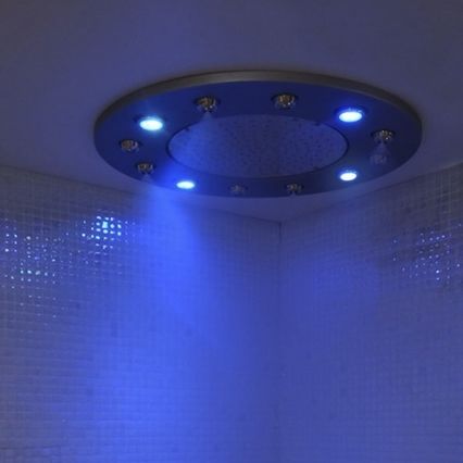 Pommeau de douche encastrable au plafond - MULTIJET - Inbeca Wellness Equipment S.L - rond / pluie / avec chromothérapie