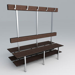Banc de vestiaire contemporain - BF LINE - Inbeca Wellness Equipment S.L - en acier inoxydable / en HPL / avec dossier