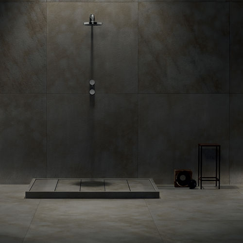 Receveur de douche rectangulaire - FILO RAISED - Salvatori - surélevé / en pierre naturelle / antidérapant