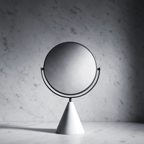 Miroir de salle de bain à poser - FONTANE BIANCHE - Salvatori - contemporain / rond / en pierre naturelle