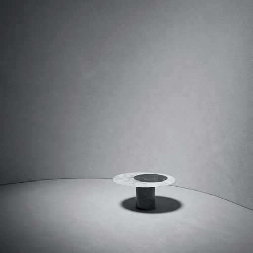 Table à manger contemporaine - PROIEZIONI  - Salvatori - en marbre / avec piètement en marbre / ronde
