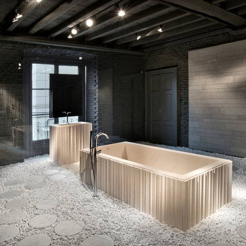Baignoire à poser - ISHUBURO - Salvatori - pour habitat / en pierre / contemporaine