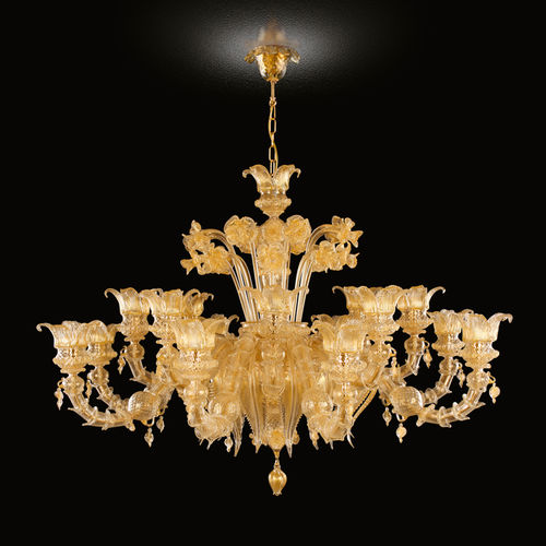 Lustre de style - REGALE - MULTIFORME - en verre soufflé / en verre de Murano / à LED