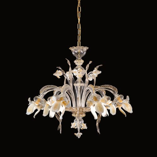 Lustre design original - IRIS - MULTIFORME - en verre soufflé / en verre de Murano / à LED