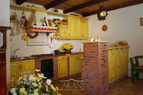 Cuisine classique - COUNTRY - AKAN-handmade furniture - en bois / en bois massif / avec poignée